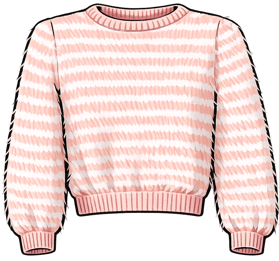 Strickpullover illustration von Beemohr rosa weiß gestreift