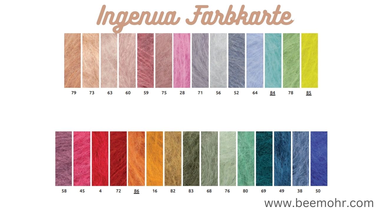 Farbkarte Ingenua Mohair 2013