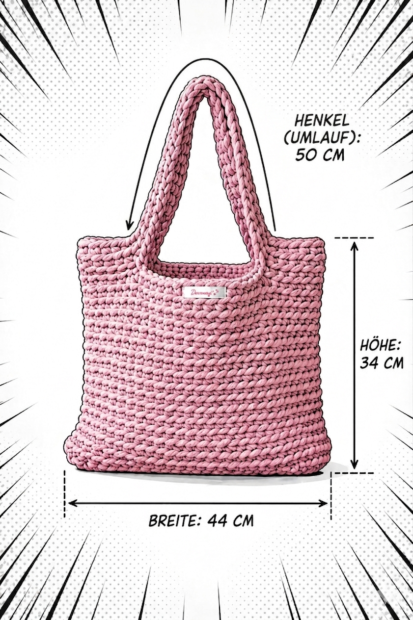 Shopper Bag altrosa Maße 