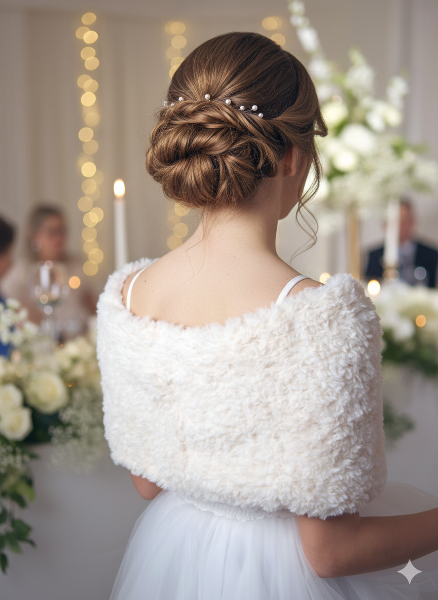 Strickloop in Felloptik für die Braut aus Polar Wolle