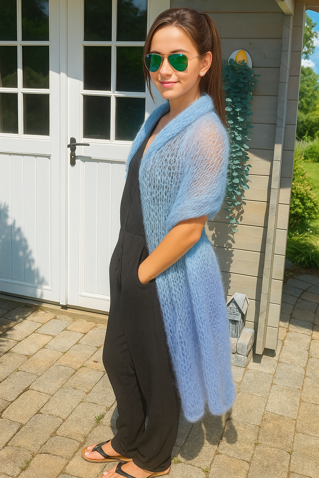 Stola handgestrickt