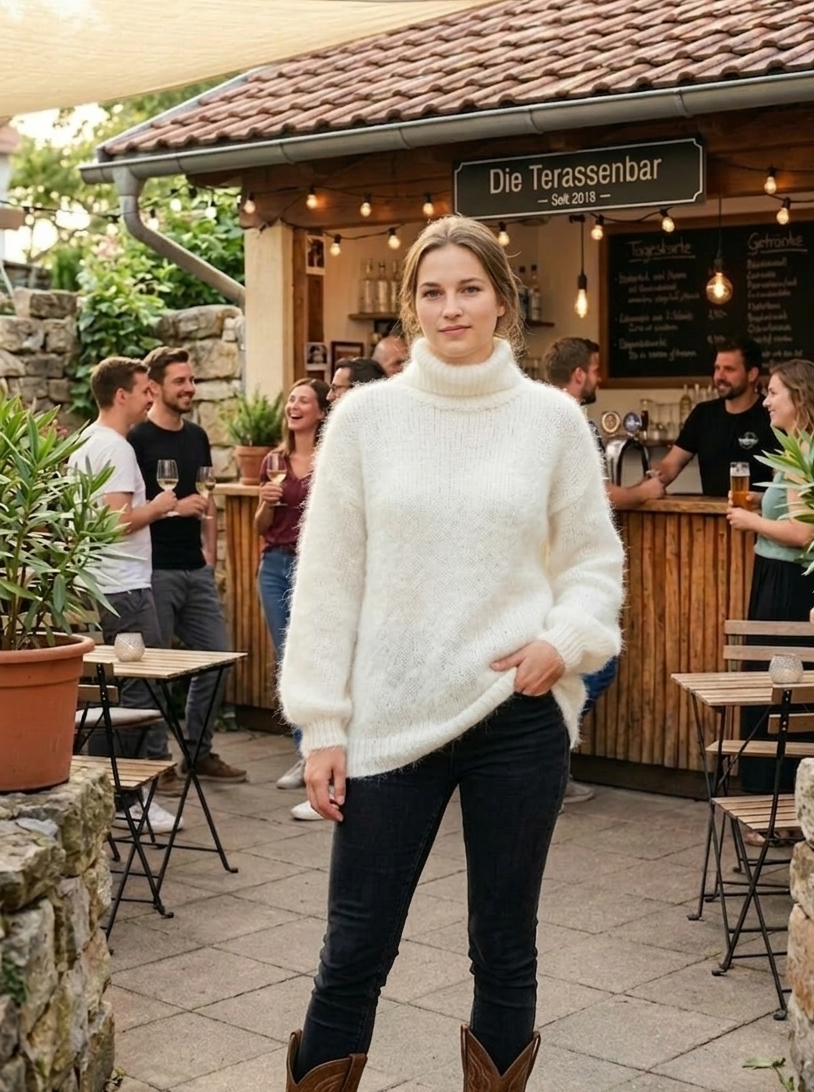 Kuscheliger Strickpullover mit Rollkragen
