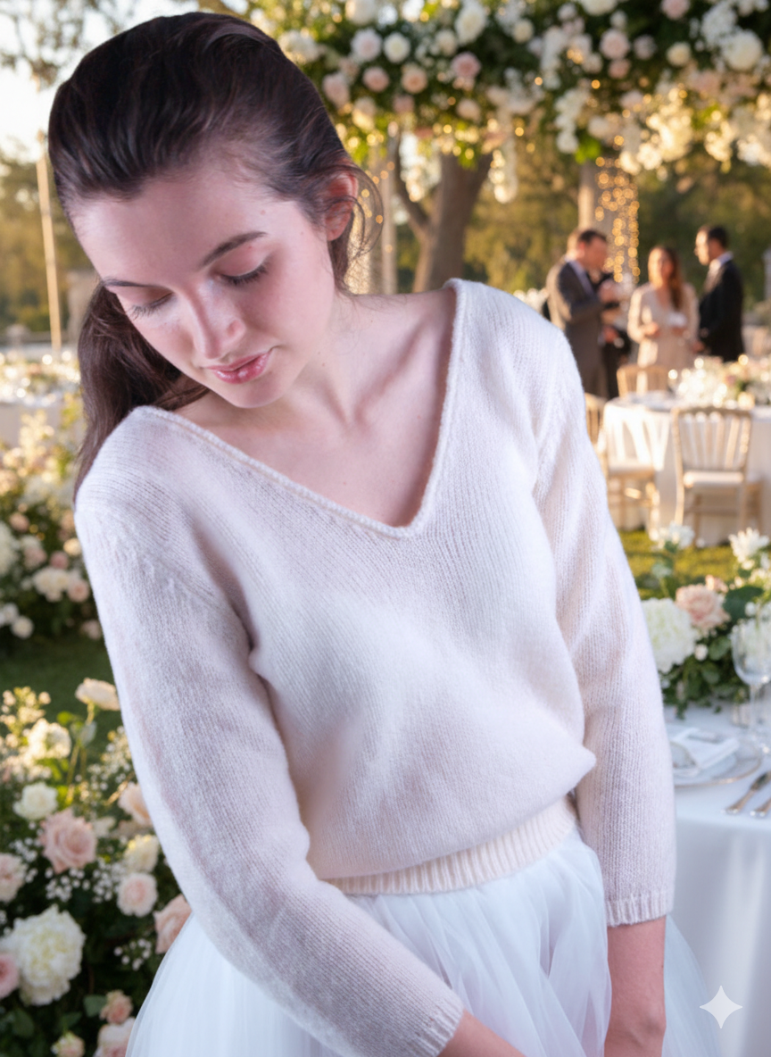 Braut mit strickpullover