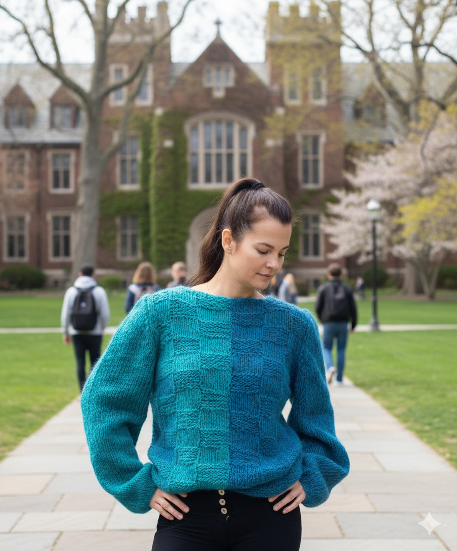 Handgestrickter Pullover edel