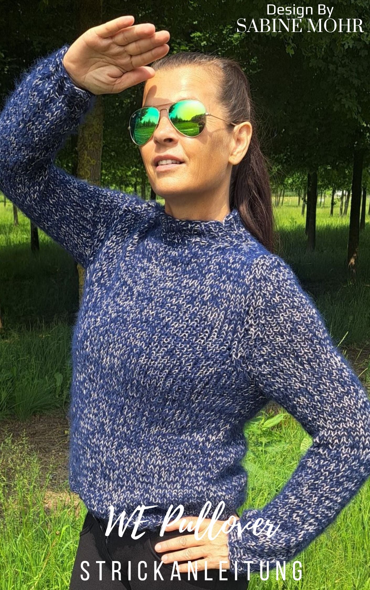 Pullover Glitzer und dunkelblau