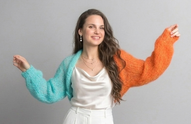 2-farbiger bolero Strickmuster einfach Ingenua