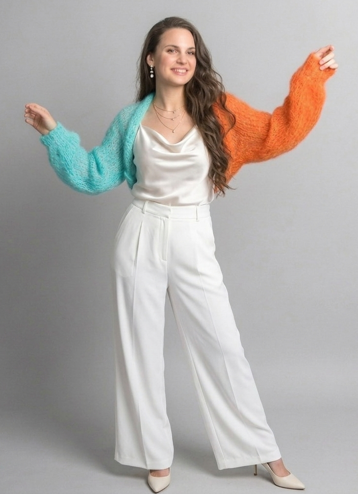 2-farbiger bolero Strickmuster einfach