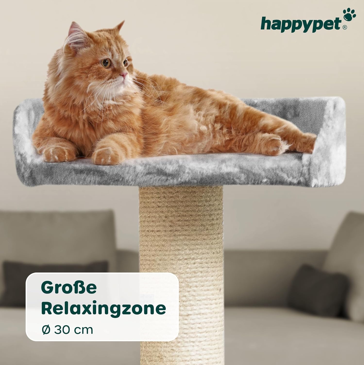 Kratzbaum XXL hellgrau happycat