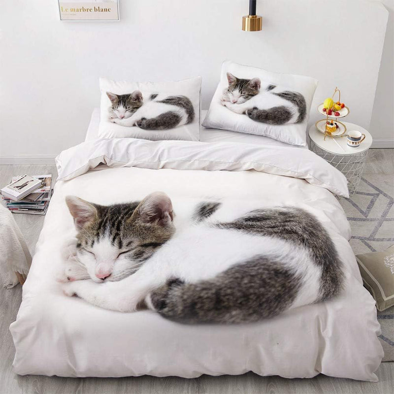 Grau weiße Katzen Bettwäsche