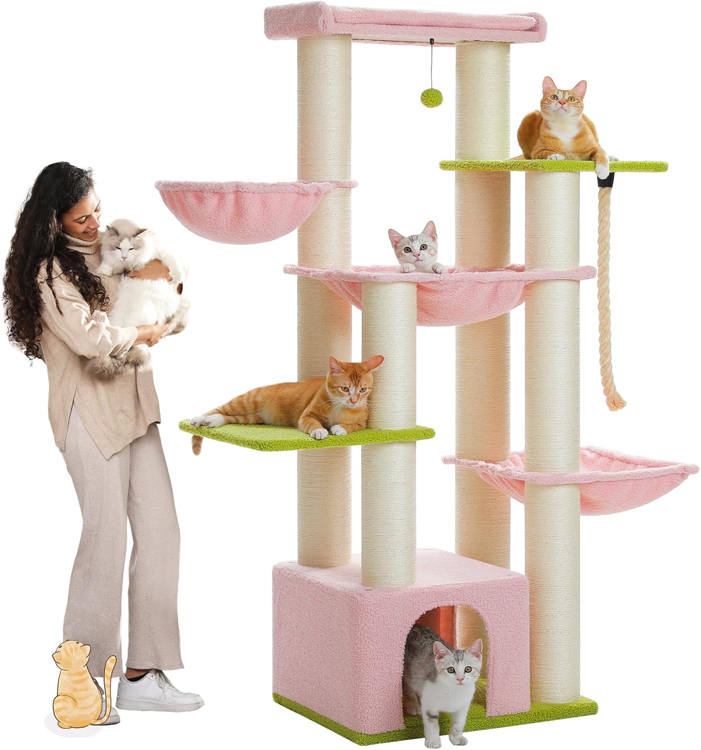 XXL Kratzbaum rosa beige