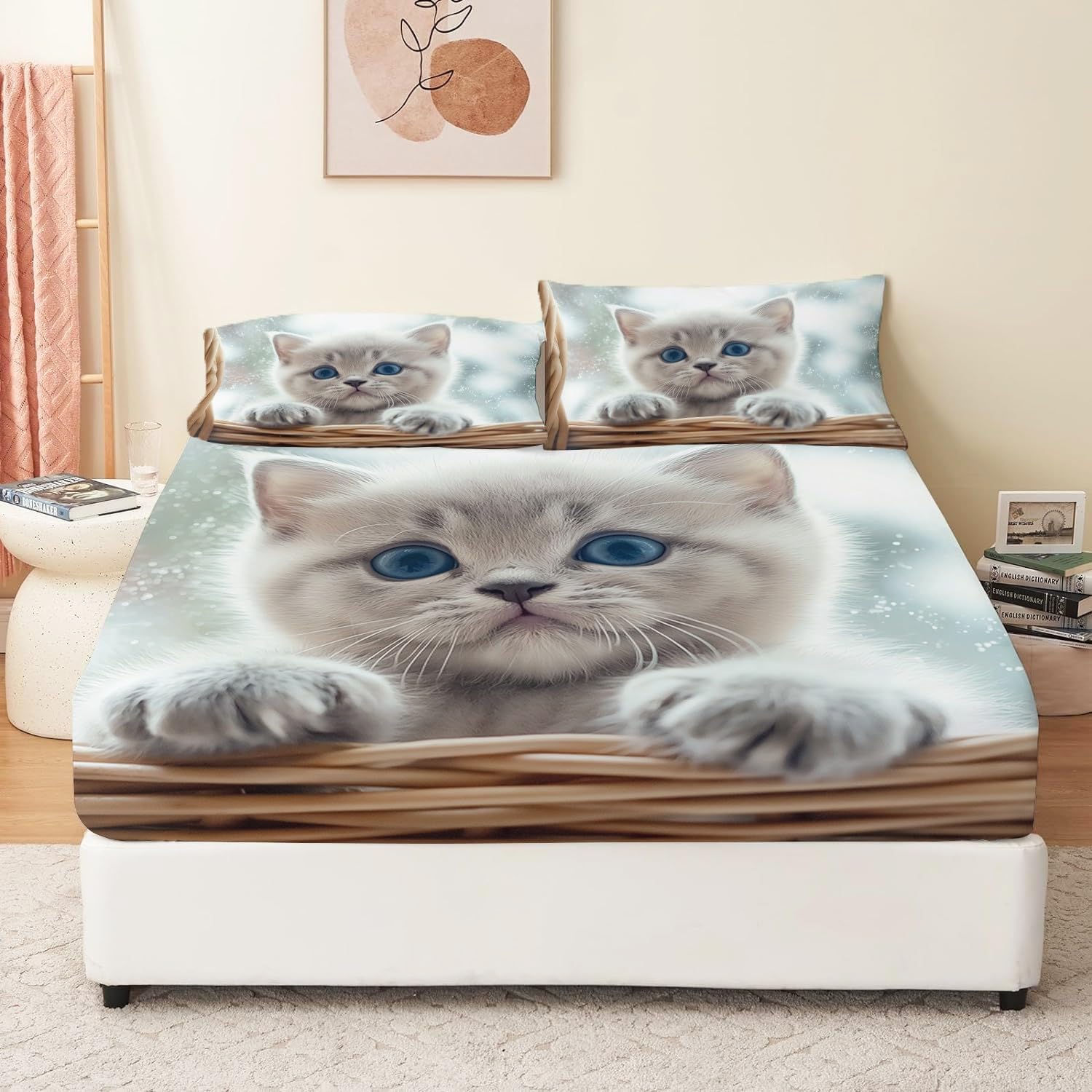 Spannbettlaken bedruckt mit Katze