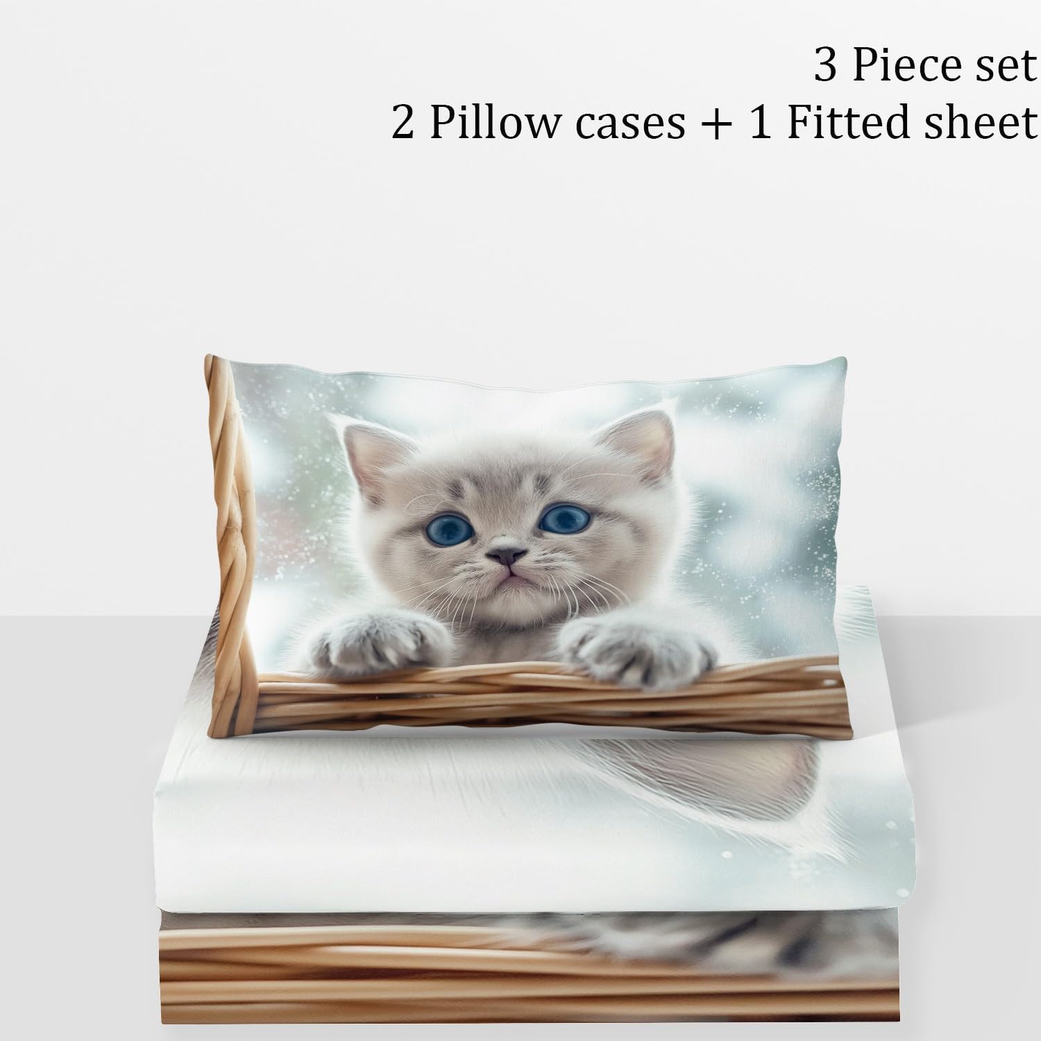 Spannbettlaken bedruckt mit Katze Kitten
