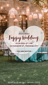 Digital wedding invitation elegant party