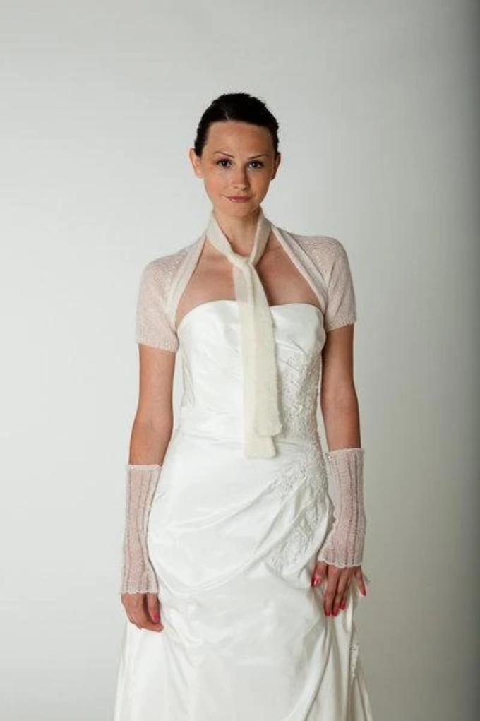 Kurzer Arm: Bolero Jäckchen für ihr Brautkleid gestrickt - Beemohr