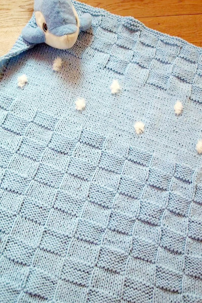 KNIT KIT: für eine Babydecke mit Schneebällen einfach zu stricken - Beemohr