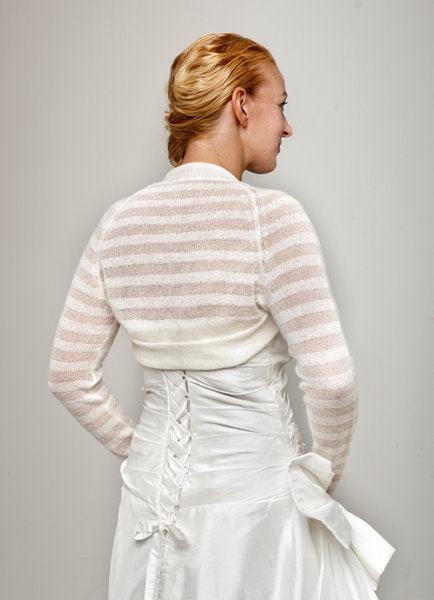 Transparente Braut Jacke im Material Mix creme - Beemohr