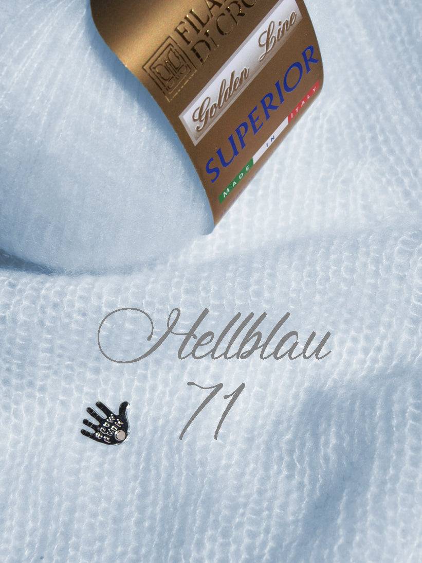 Kaschmirpullover gestrickt in hellblau von Beemohr