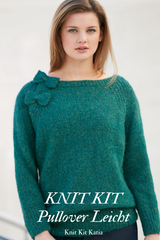 KNIT KIT: Pullover mit Schleifen gestrickt aus weichem Alpaca Silver von Katia - Beemohr