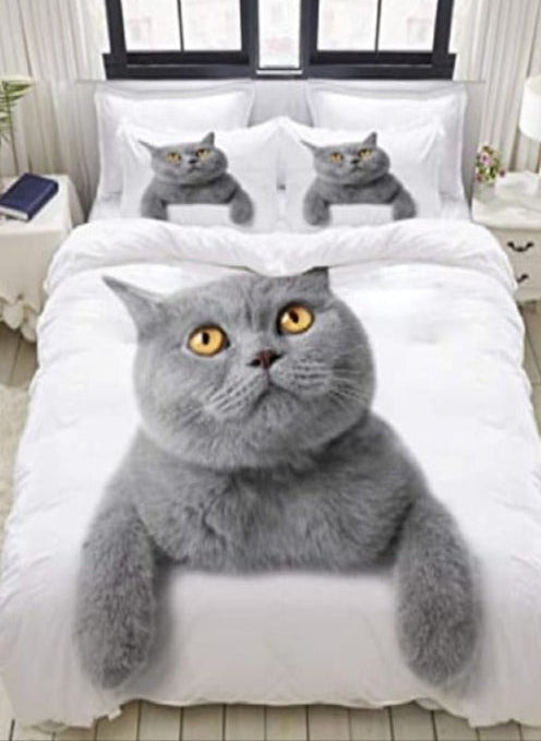Bettwäsche mit Katzen bedruckt
