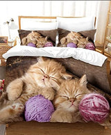 Bedruckte Bettwäsche mit Katzen