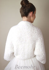 Strickanleitung für eine Bolero Jacke aus flauschiger Wolle JADE - Beemohr