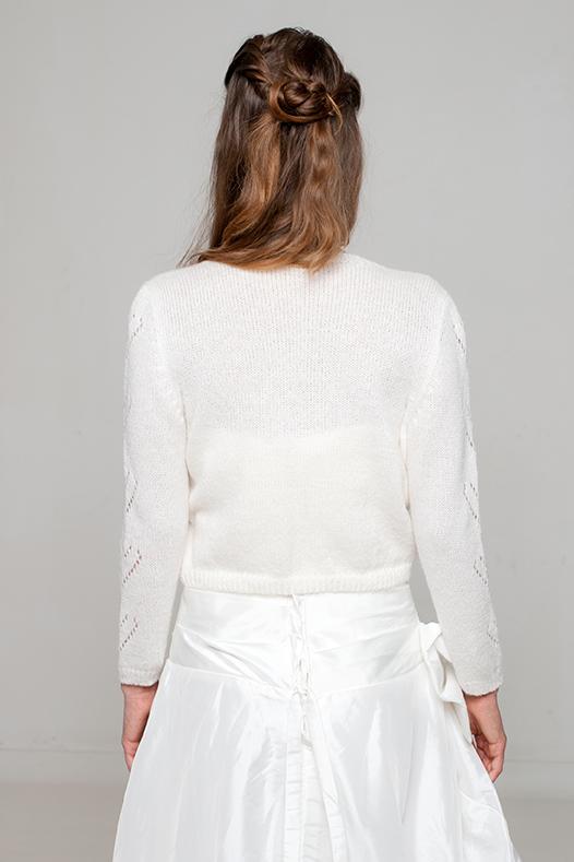 Brautjacke für Boho Hochzeiten mit Herzen weiß und ivory für romantische Hochzeiten aus Kaschmir ♥ JUL♥ - Beemohr