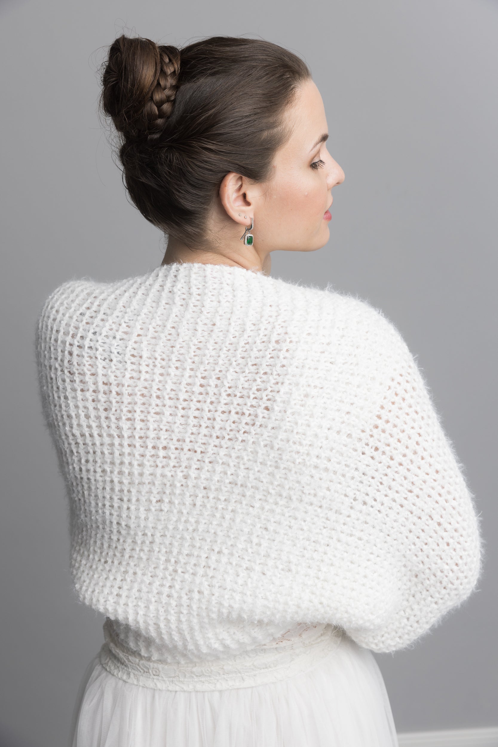 Handgestrickter Braut Bolero ♥ SNOWBALL ♥ kuschelig und wärmend für Herbst und Winter - Beemohr