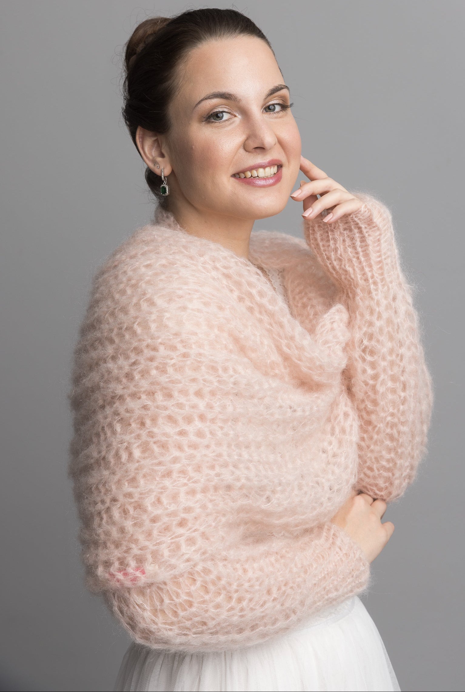 Knit Kit: Stolero gestrickt im 3 D Muster aus Ingenua Mohair - Beemohr