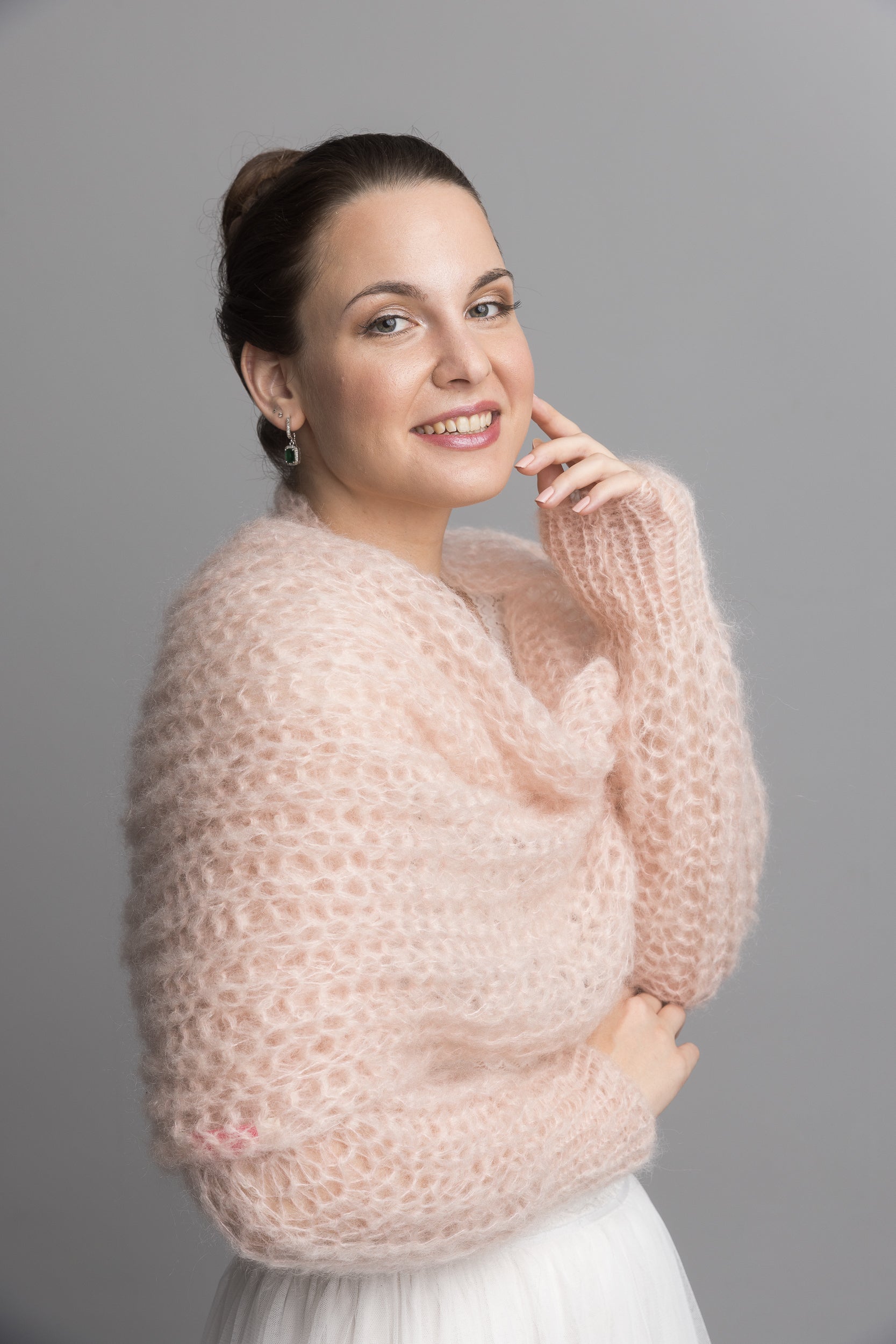 Knit Kit: Stolero gestrickt im 3 D Muster aus Ingenua Mohair - Beemohr