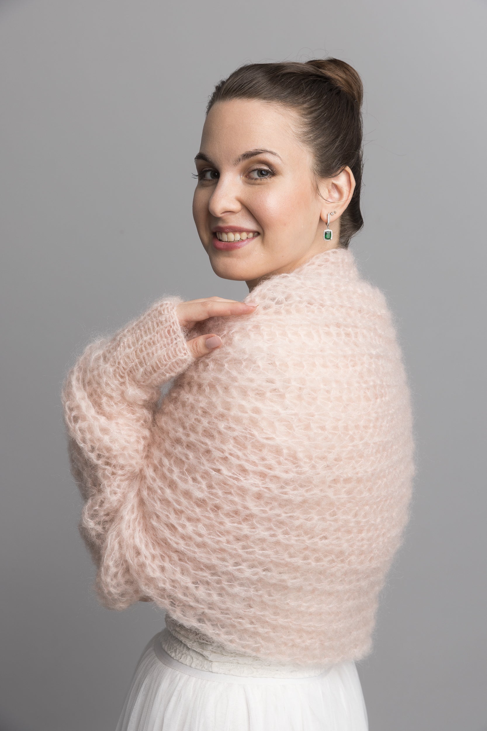 Knit Kit: Stolero gestrickt im 3 D Muster aus Ingenua Mohair - Beemohr