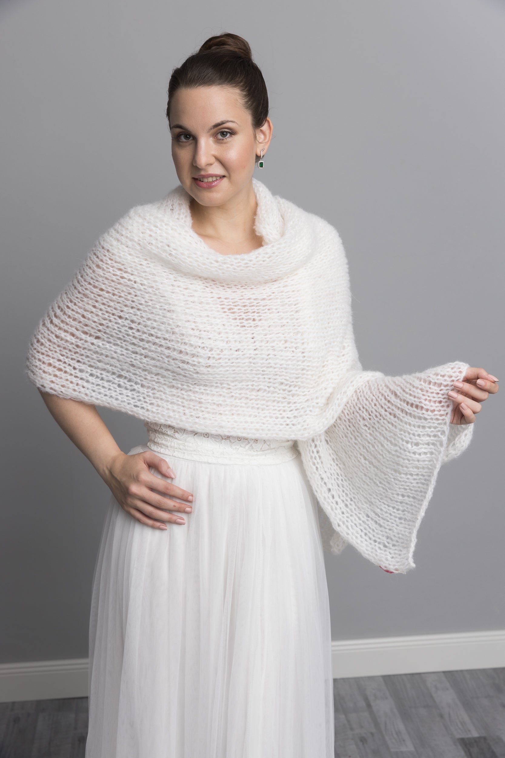 Strickset: Leichte Stola Bee aus Alpaca Silver von Katia stricken - Beemohr