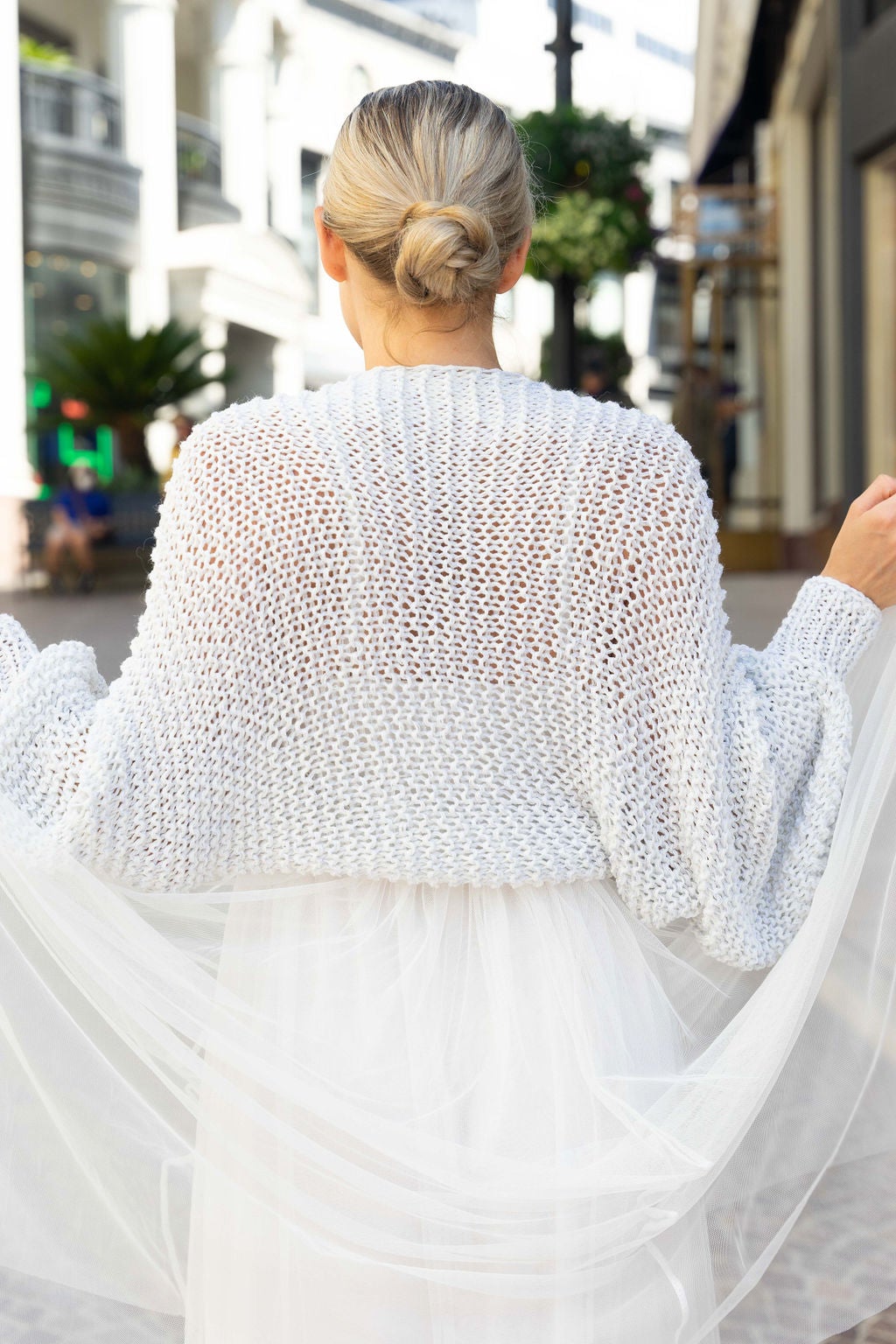 Strickanleitung für einen festlichen Bolero aus einem Glitzer Mix - Beemohr