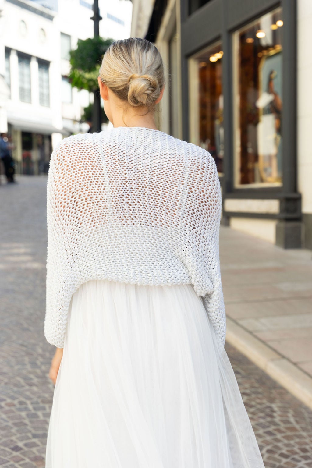 Strickanleitung für einen festlichen Bolero aus einem Glitzer Mix - Beemohr