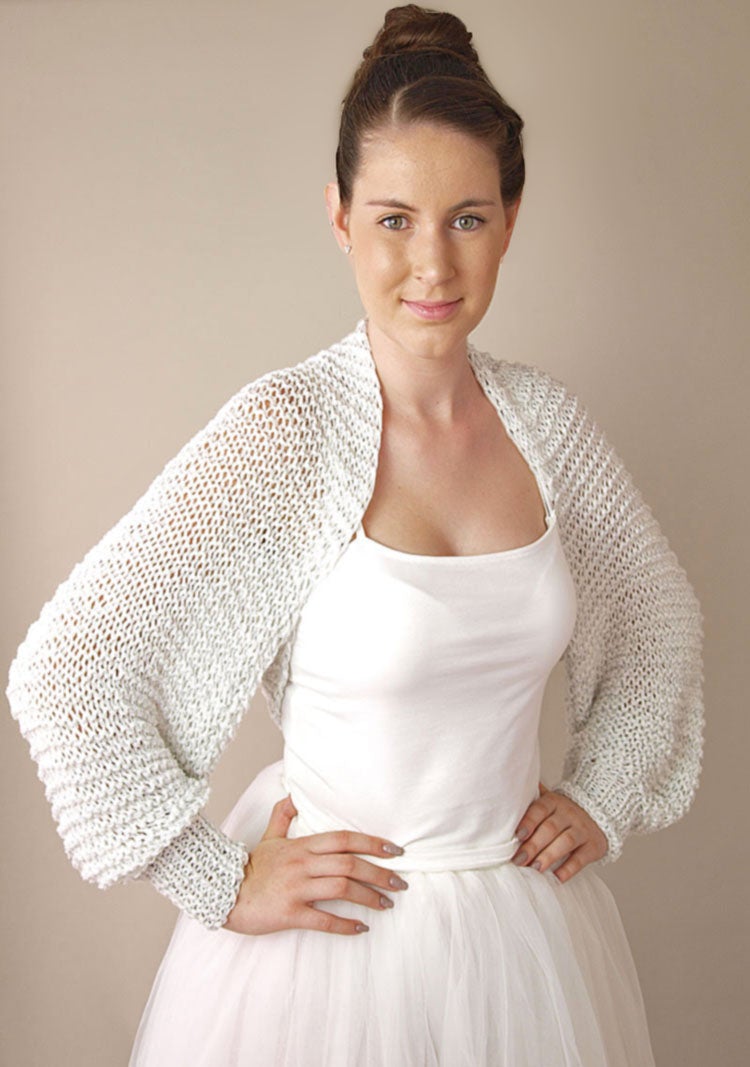 Strickanleitung für einen festlichen Bolero aus einem Glitzer Mix - Beemohr
