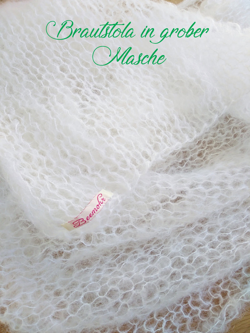 HANDGESTRICKT Stola für Bräute WIND transparent, weich und wärmend - Beemohr