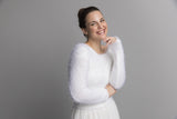 Kuschel - Pullover Vicky mit Langarm passend zum Brautrock aus Tüll und Seide - Beemohr
