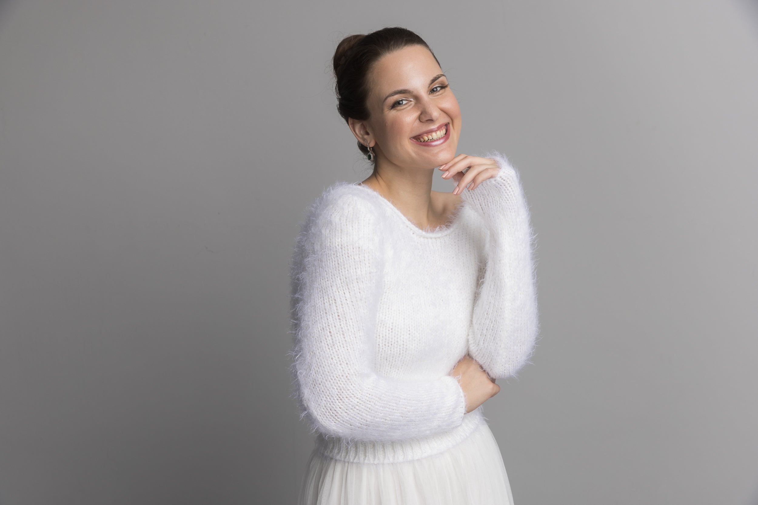 STRICKMUSTER: Brautpullover im Flausch-Look stricken VICKY - Beemohr