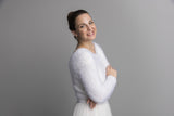 Kuschel - Pullover Vicky mit Langarm passend zum Brautrock aus Tüll und Seide - Beemohr