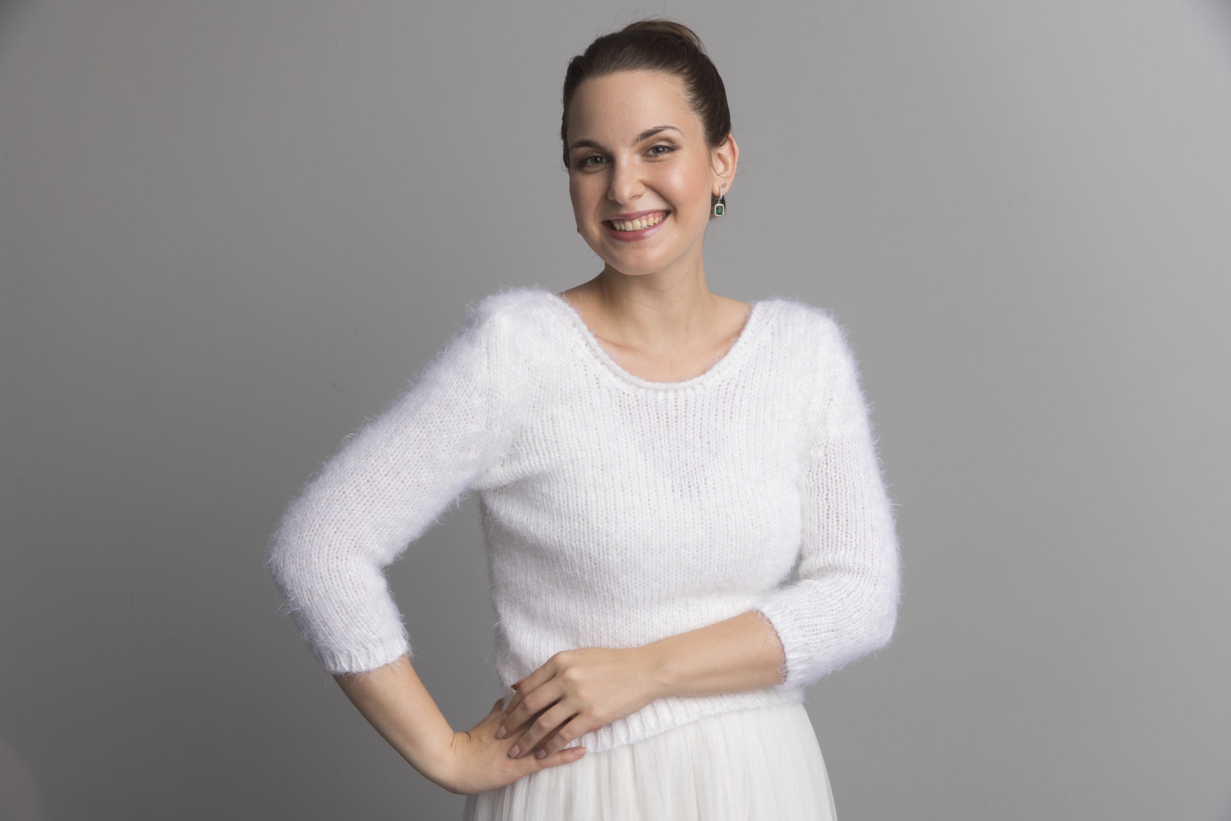 Für Hochzeiten: Kuschelpullover zum selber stricken mit 3/4 Arm - Beemohr