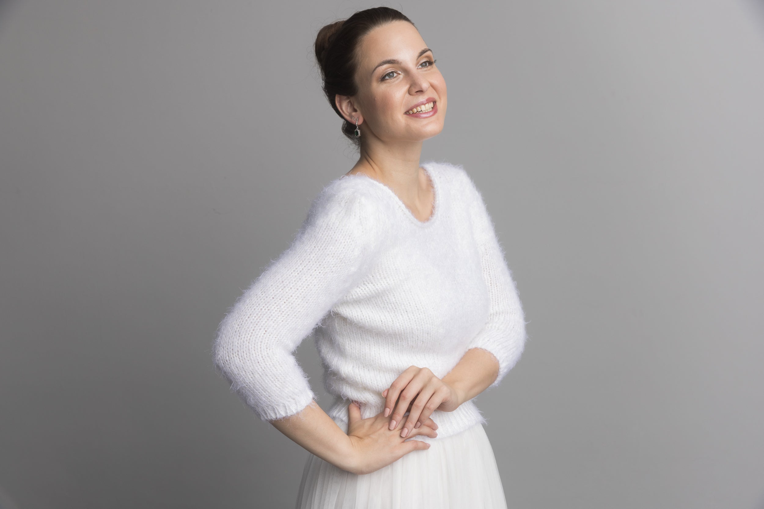 Für Hochzeiten: Kuschelpullover zum selber stricken mit 3/4 Arm - Beemohr