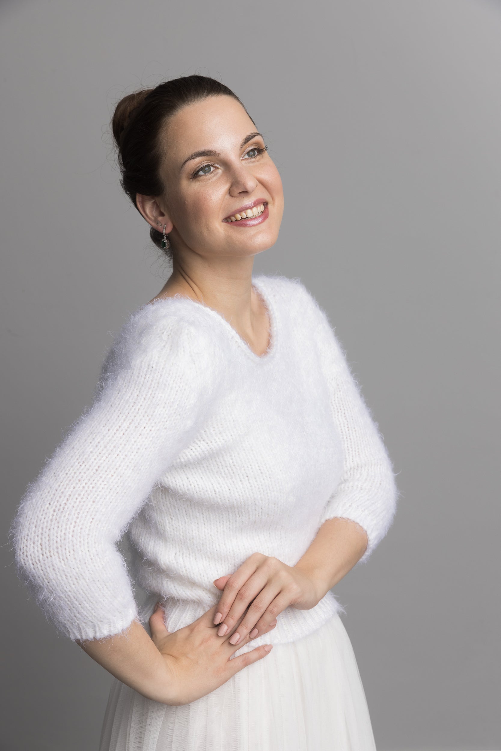 Für Hochzeiten: Kuschelpullover zum selber stricken mit 3/4 Arm - Beemohr