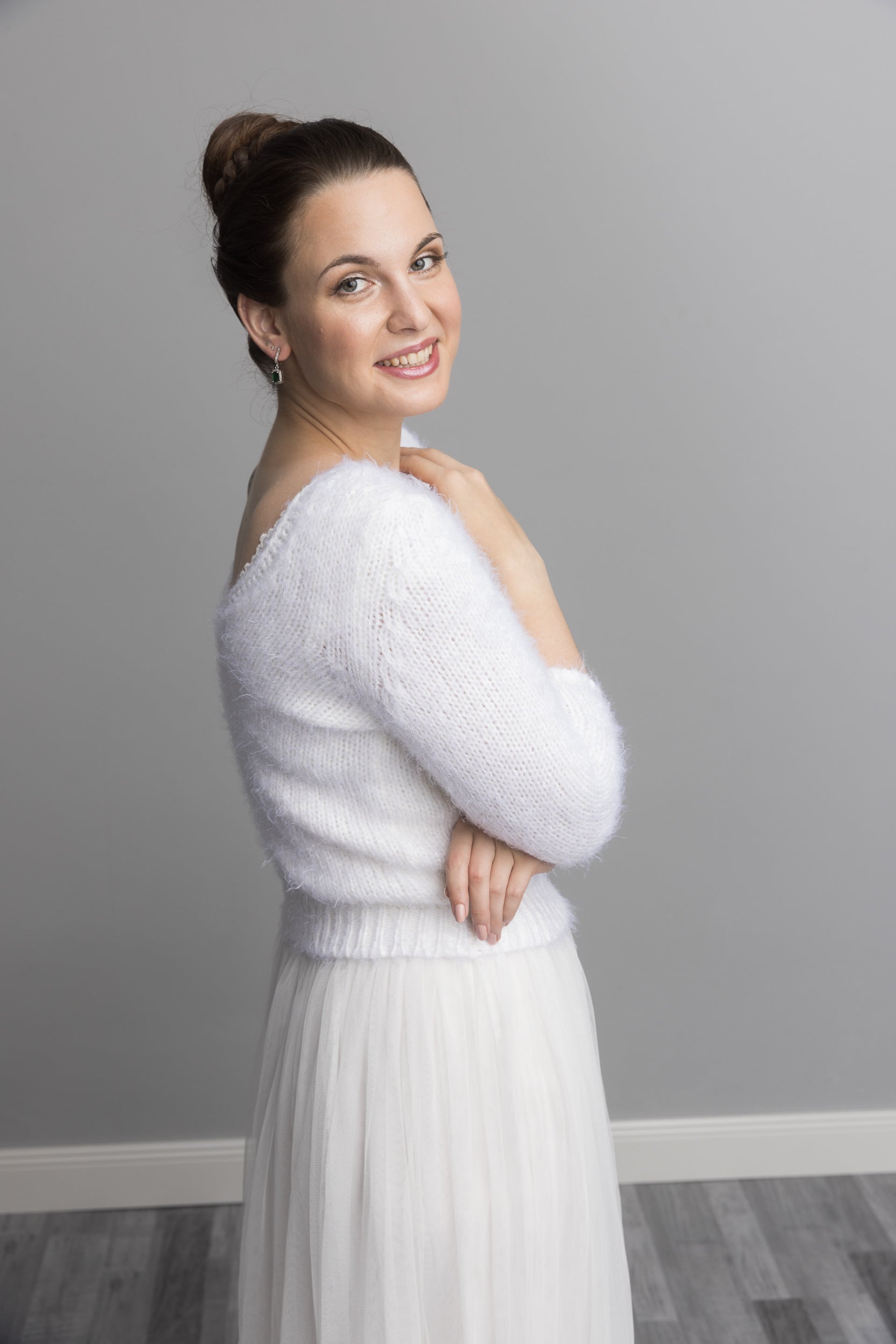 Für Hochzeiten: Kuschelpullover zum selber stricken mit 3/4 Arm - Beemohr