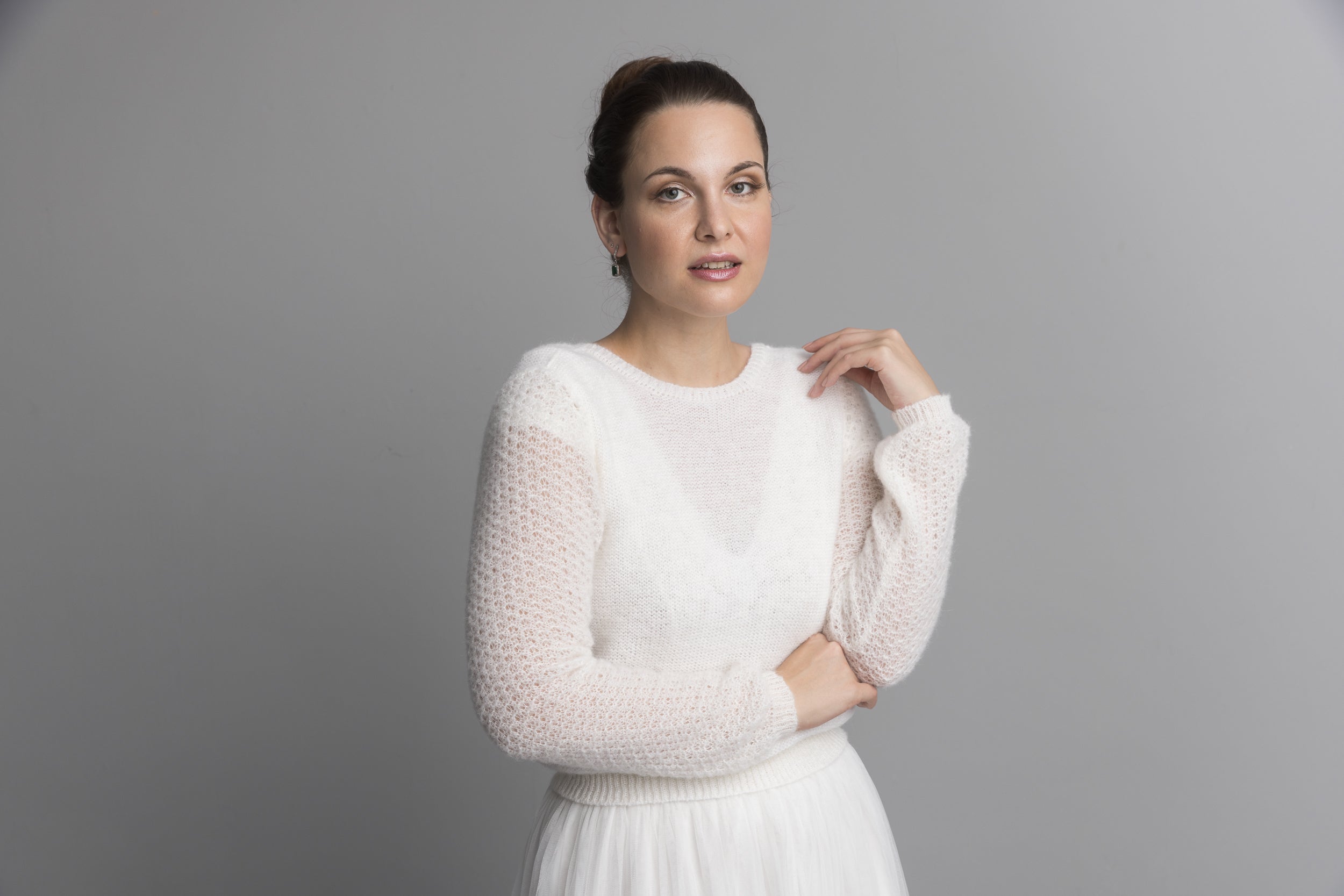 Pullover für die Braut Keira im Muster Mix gestrickt für Hochzeiten - Beemohr