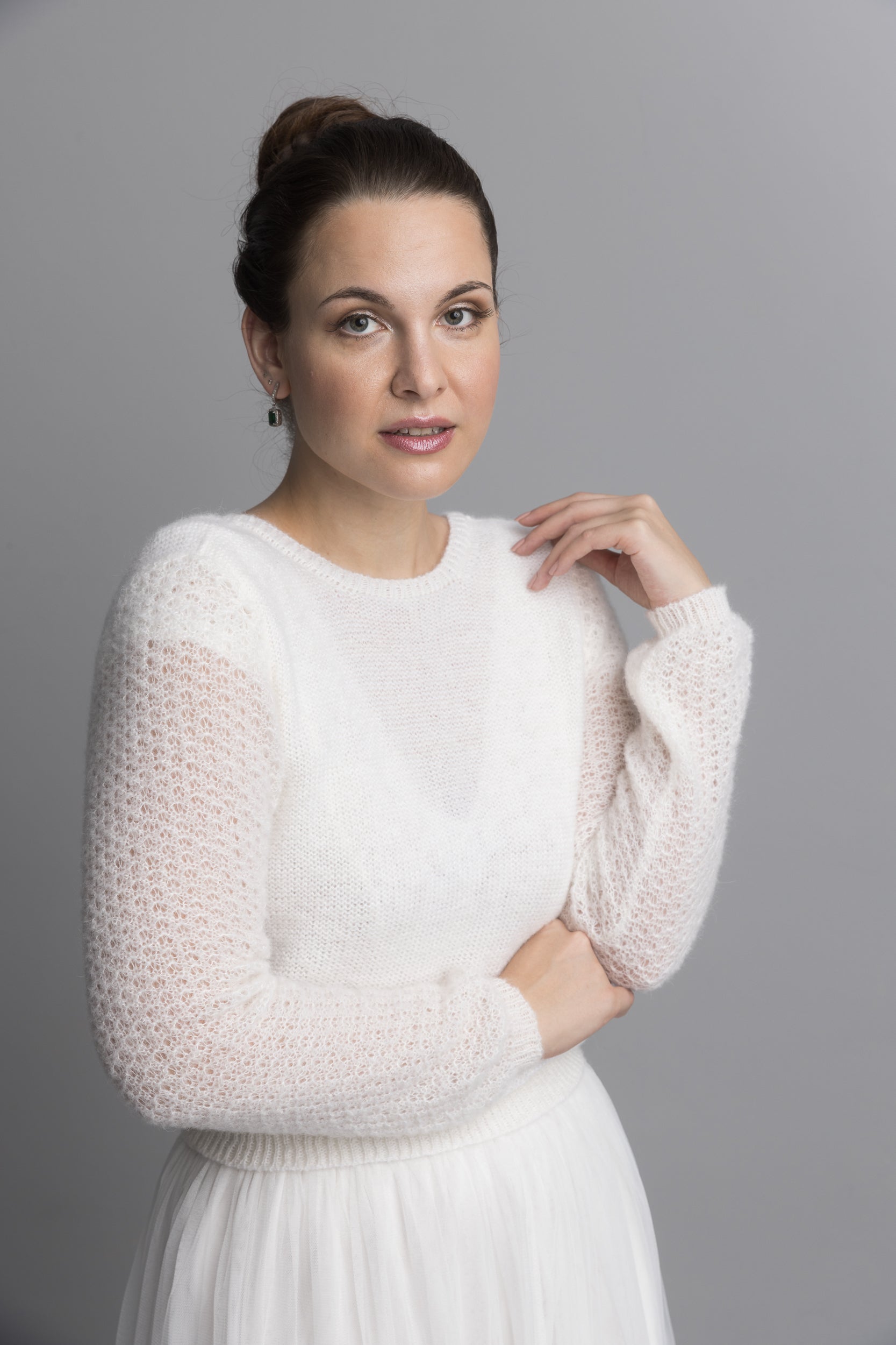 Pullover für die Braut Keira im Muster Mix gestrickt für Hochzeiten - Beemohr