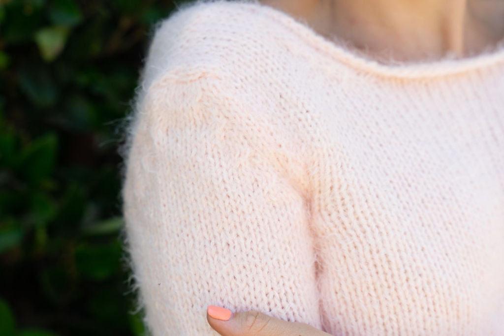 STRICKMUSTER: Brautpullover im Flausch-Look stricken VICKY - Beemohr