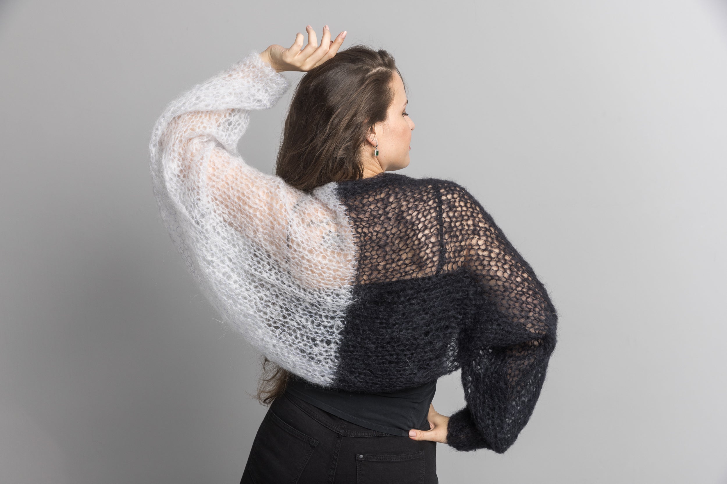 Knit Kit: Zweifarbige Bolero Jacke DUETTA aus Ingenua Mohair - Beemohr