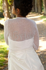 Schriftzug BRIDE zum Einstricken auf Brautjacken oder Pullover - Beemohr