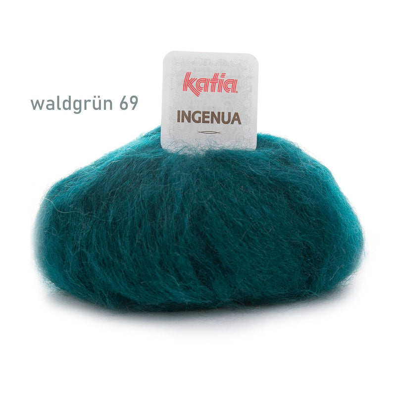 Knit Kit: Mohair Strick - Pullover John Waldgrün gestreift - Beemohr