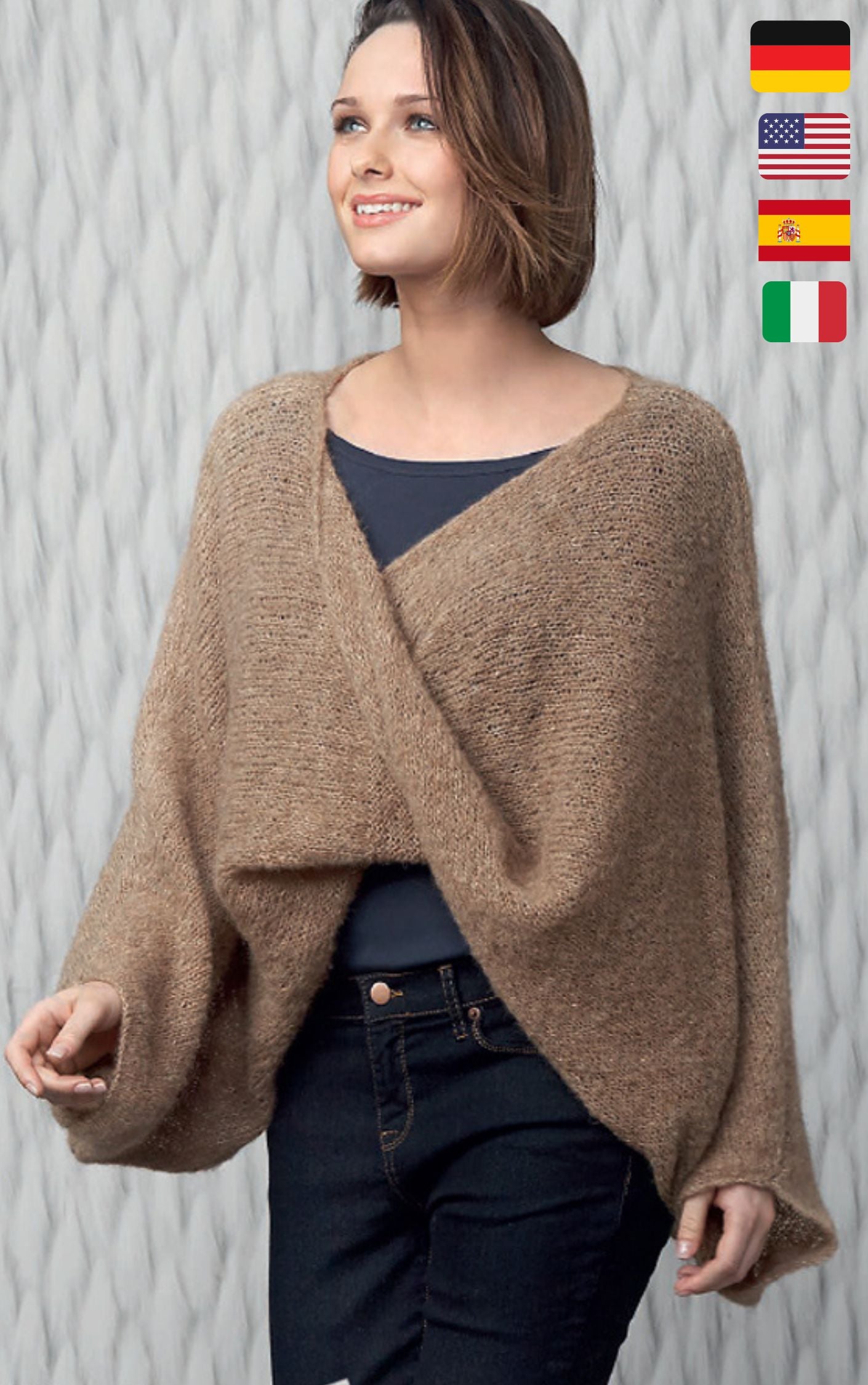 knitting pattern poncho alpaca silver