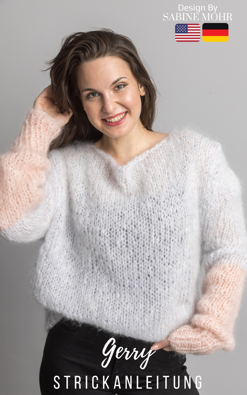 Knitting pattern for chunky knit sweater with mohair